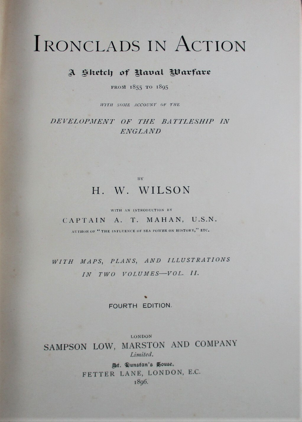 IRONCLADS IN ACTION NAVAL WARFARE 1855 to 1895 (1896) 2 Vol. Set by H. W. Wilson