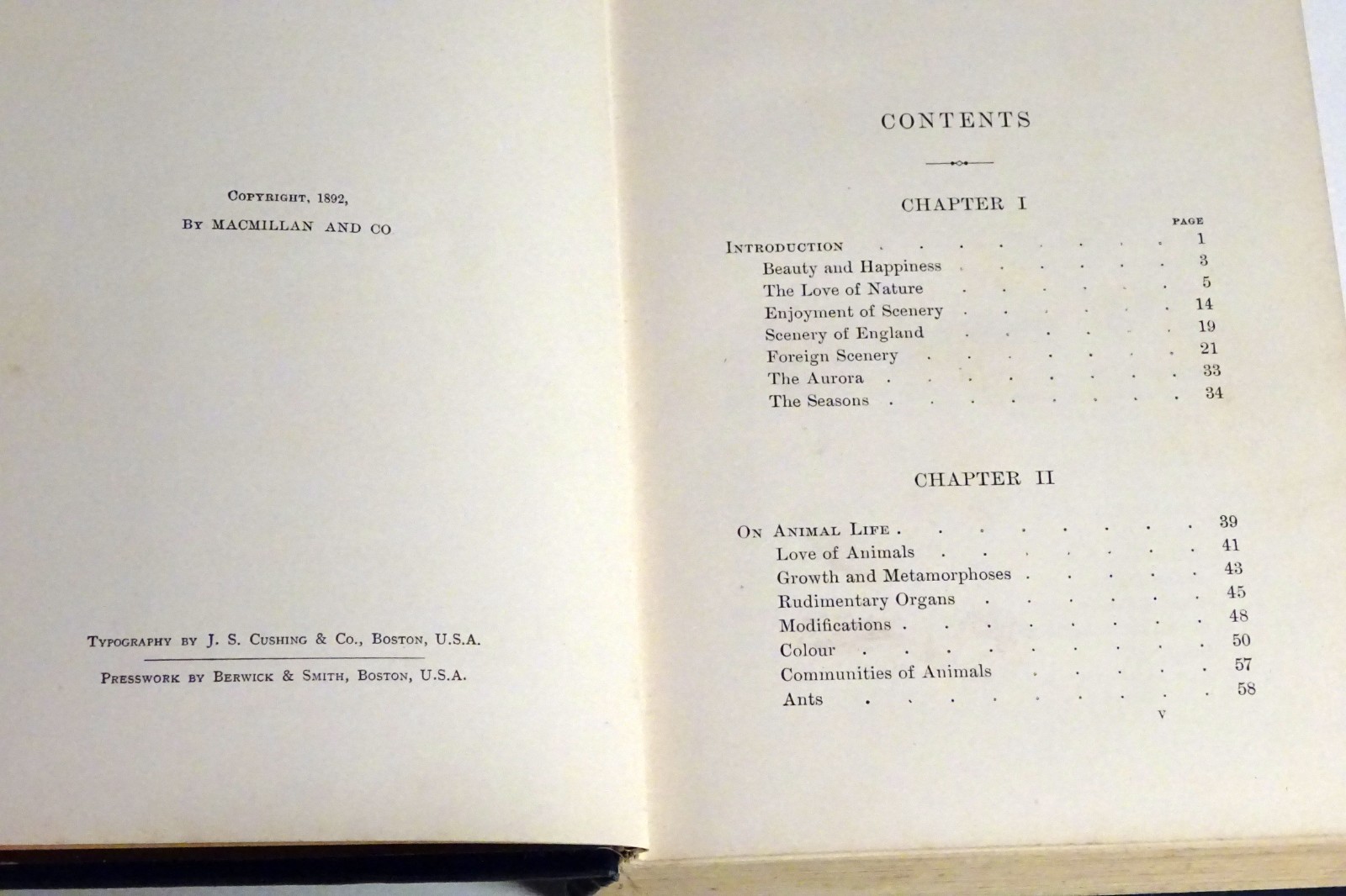 Antique 1892 THE BEAUTIES OF NATURE-Sir John Lubbock-1st Edition-Blue Decor Book