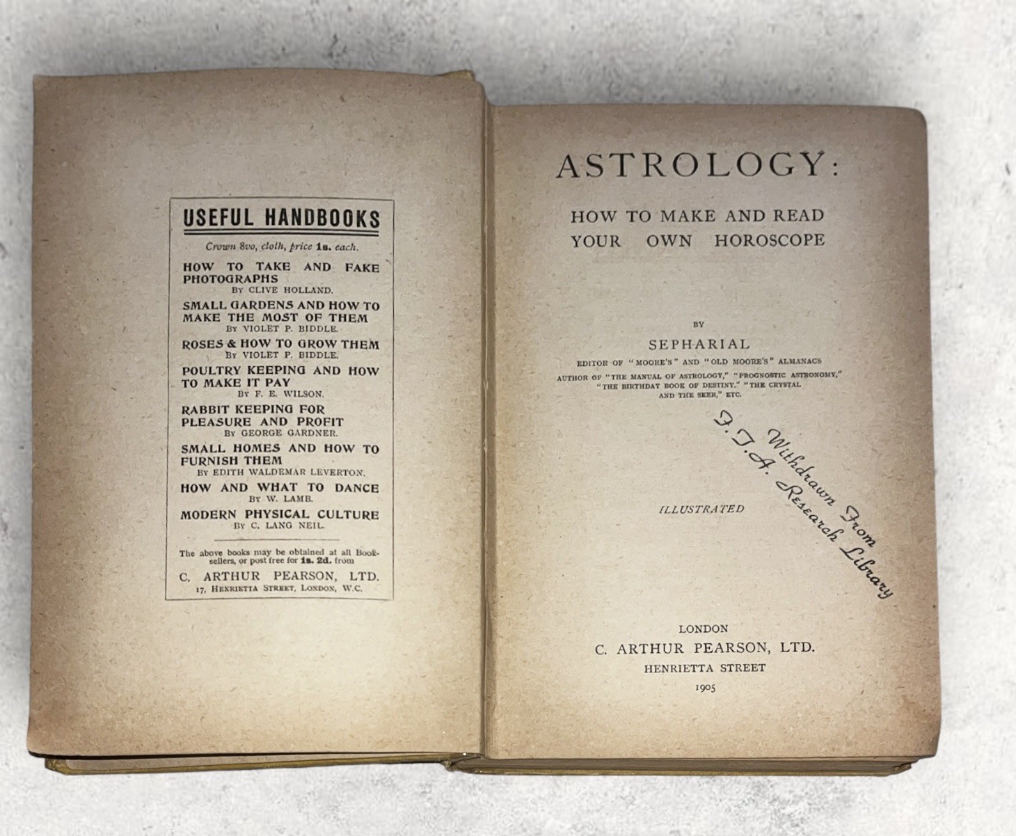 Sepharial Astrology How To Make & Read Your Own Horoscope 1st Ed. 1st Print 1905
