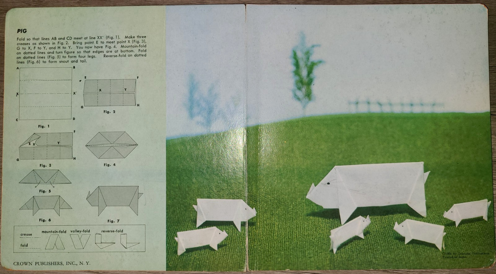 Vtg board book, My Origami Animals and Fishes, A Do-it-yourself Paper Menagerie