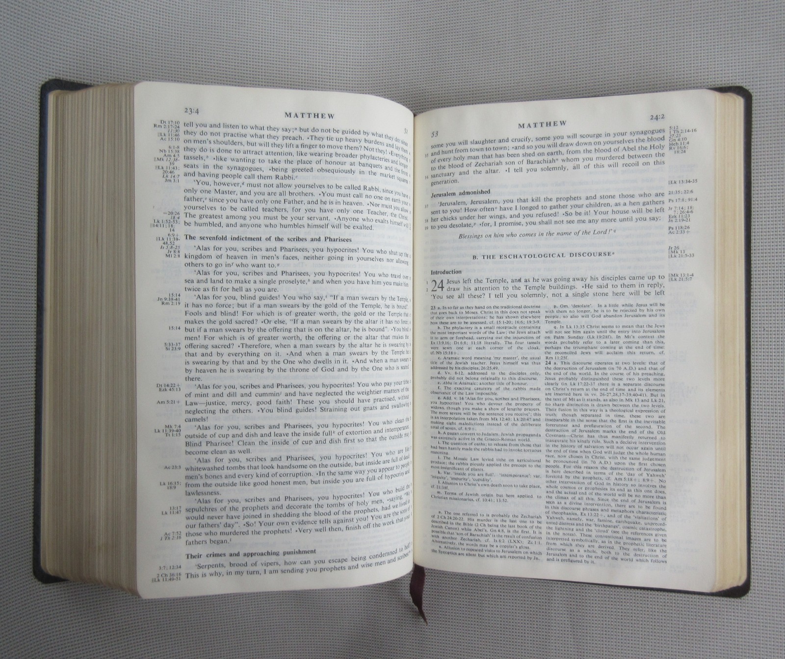 THE JERUSALEM BIBLE 1966 Doubleday Black Faux Leather Cover