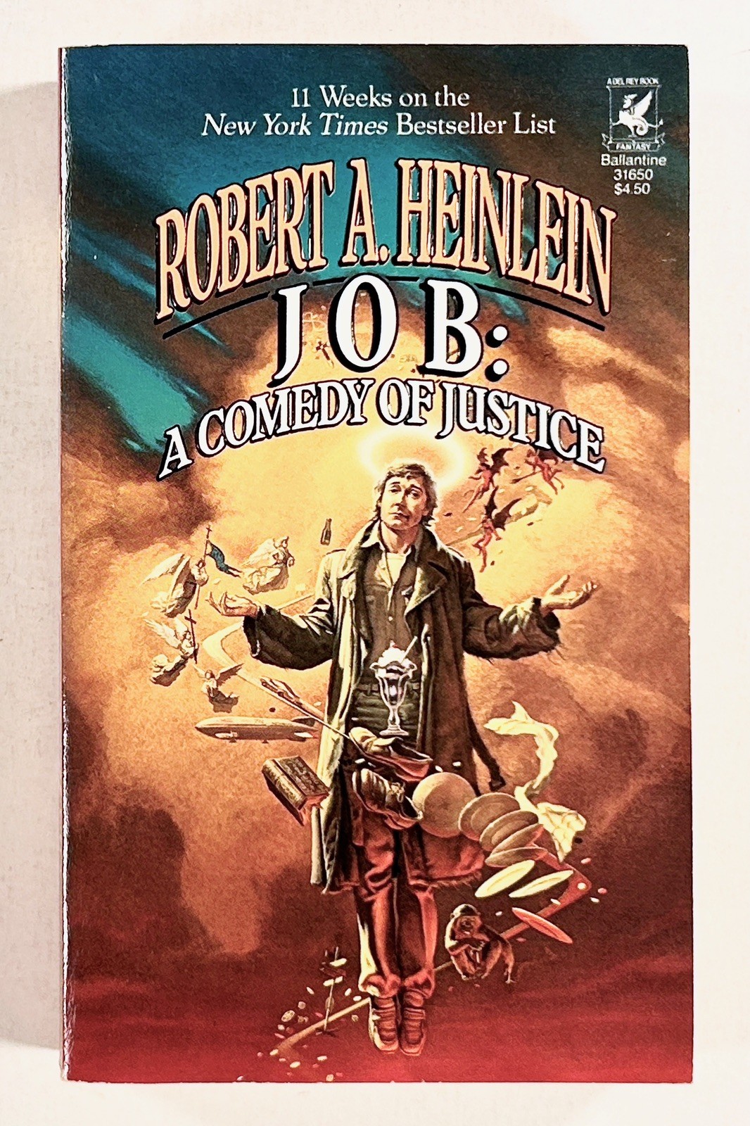 1985 Robert A. Heinlein JOB: A COMEDY OF JUSTICE whimsical religious fantasy 1st