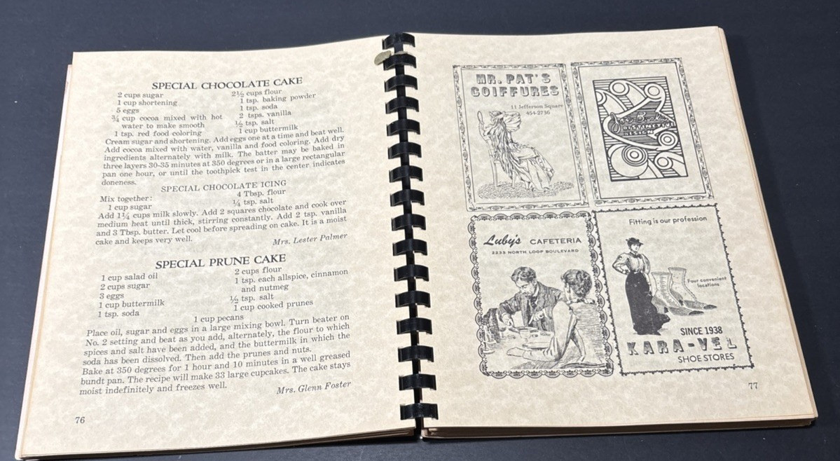 The Old Bakery Bake Book Heritage Society of Austin 1971 VTG Texas Community