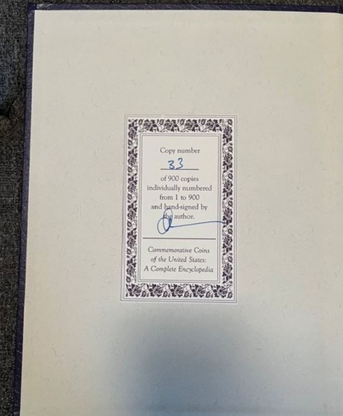Commemorative Coins Of The United States By Q. David Bowers Signed & Numbered