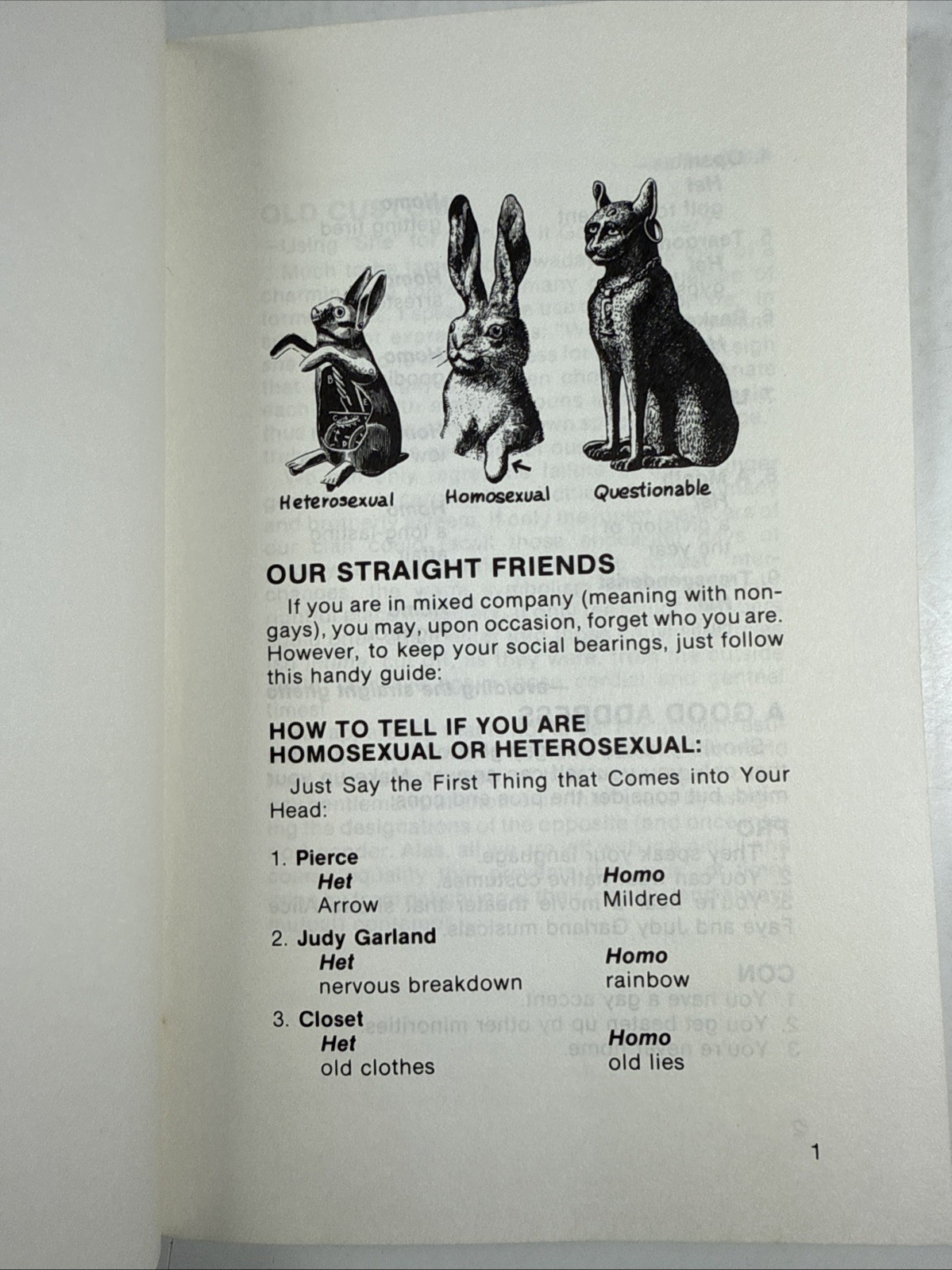 JOYFUL BLUE BOOK OF GRACIOUS GAY ETIQUETTE by Daniel Curzon paperback 1982