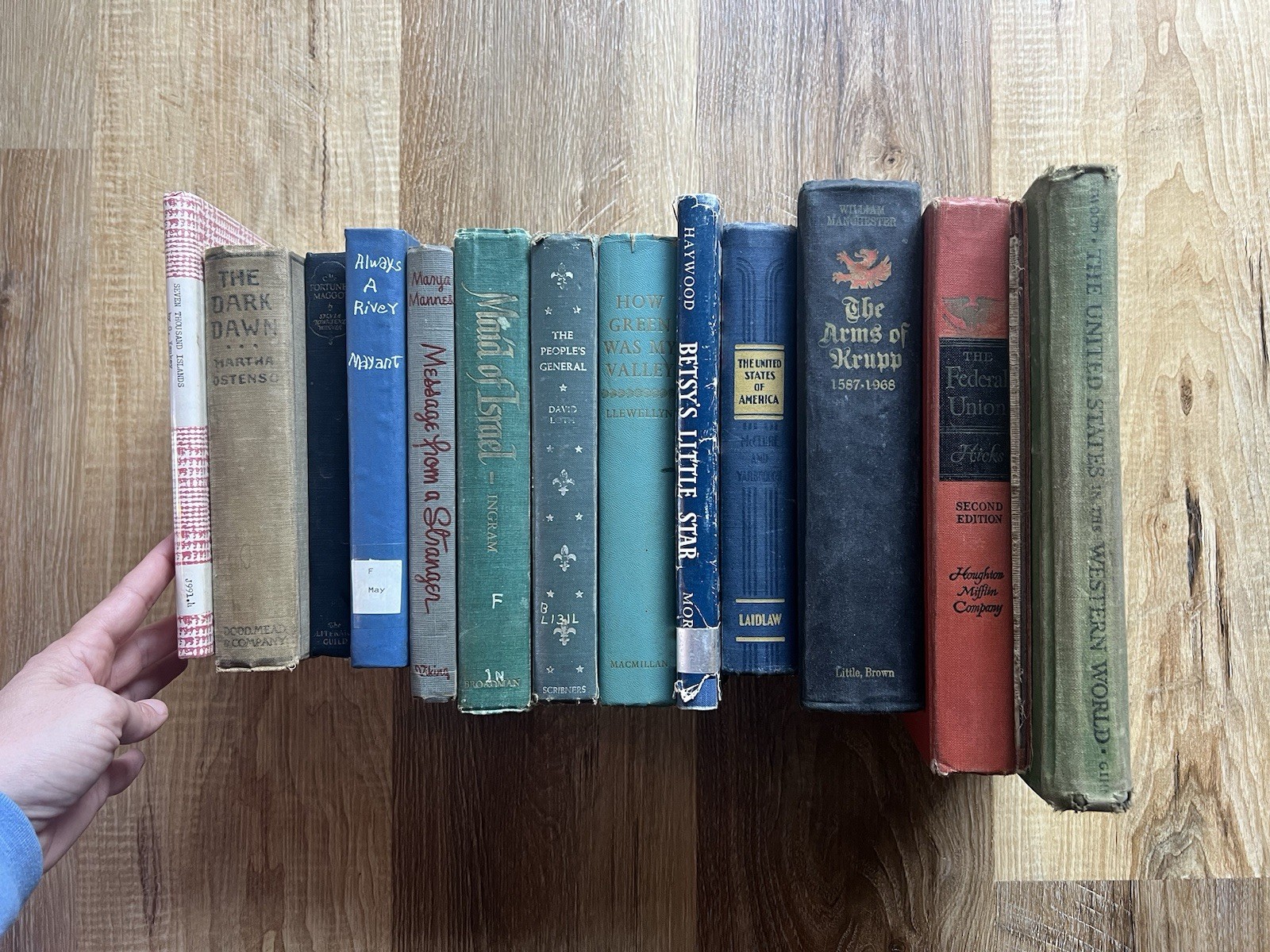 Lot of 13 Vintage Antique Books Random Mix Hardcovers Shelf Decor
