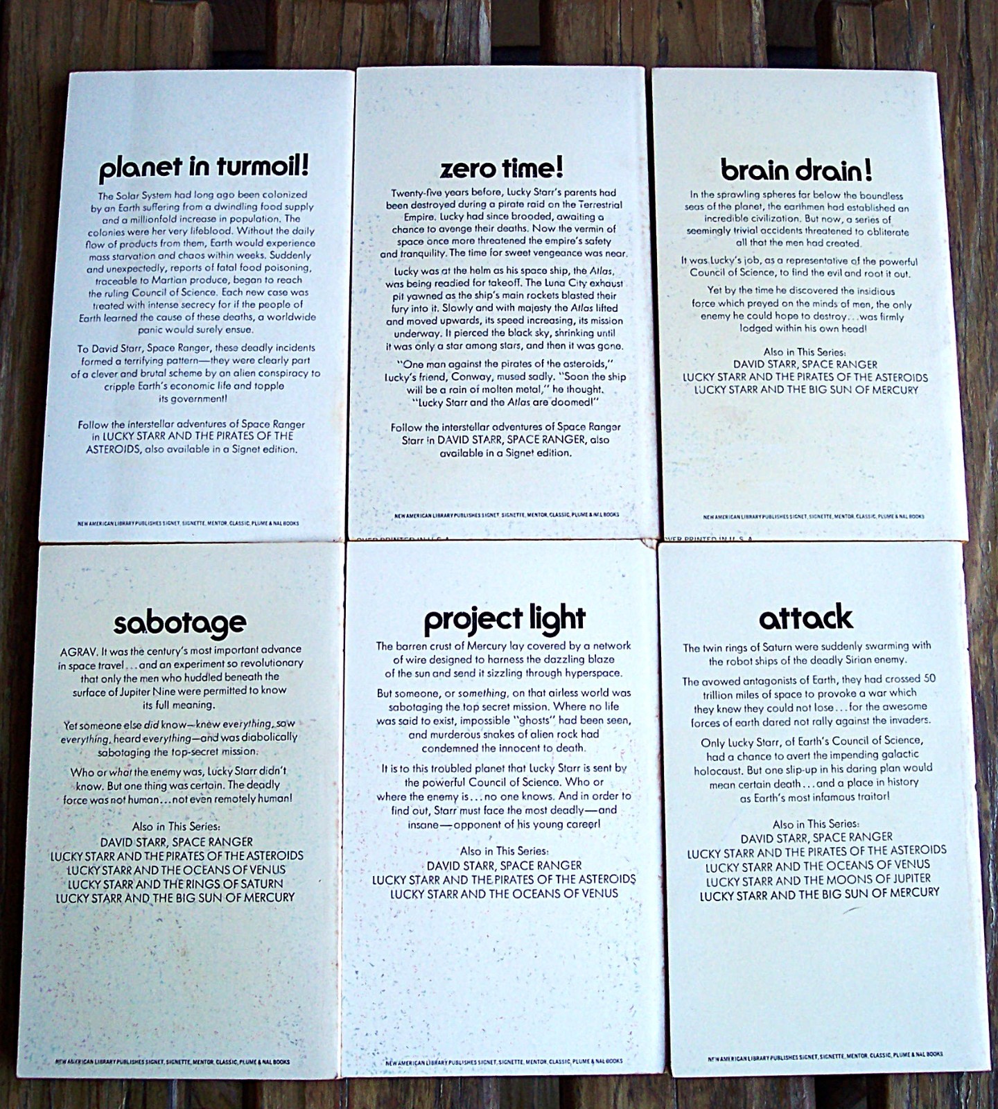 LUCKY STARR 6 Book Boxed Set Isaac Asimov as Paul French 1970s Sci-Fi