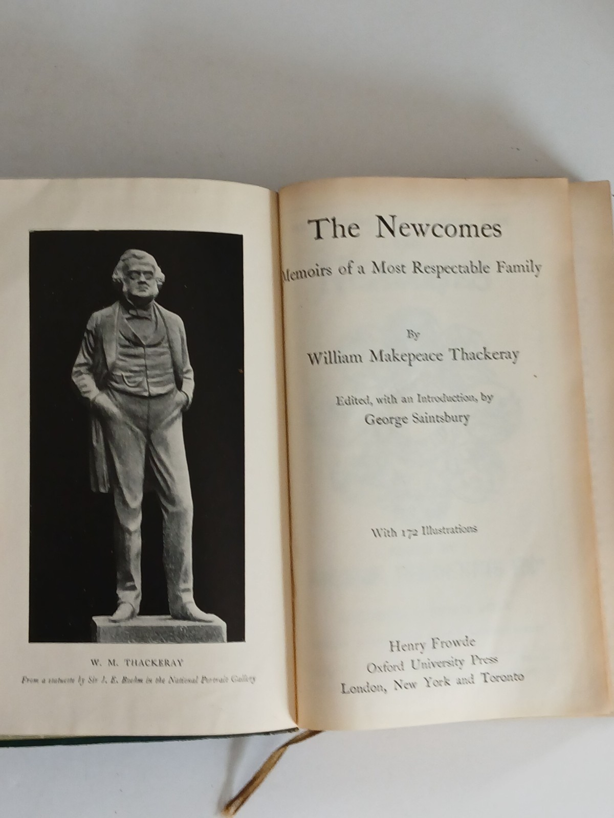 14 GREEN LEATHERBOUND THACKERAY Published by Henry Frowde, Early 1900s.