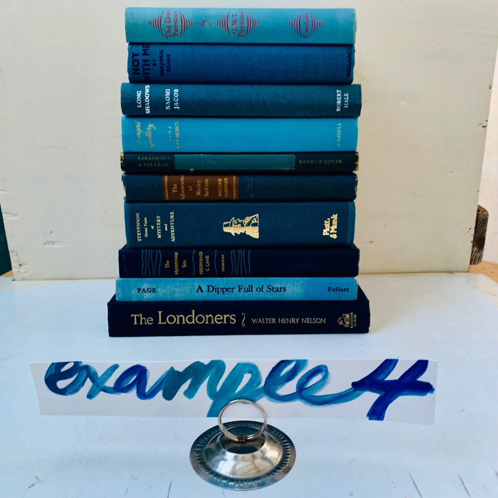 Random Lot 10 Vintage Books SHADES of BLUE Instant Library Staging Decor Color