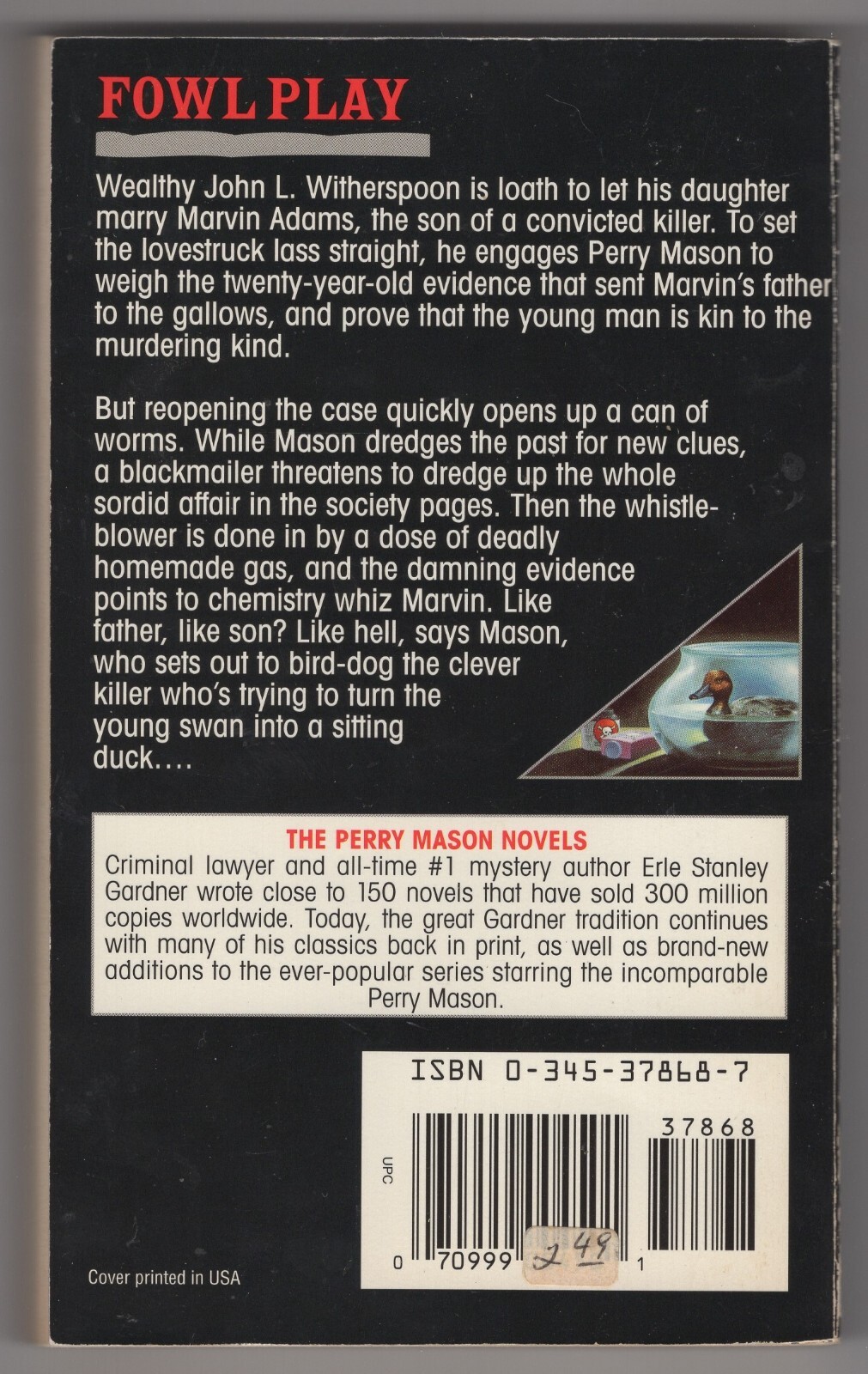 Perry Mason – Case of The Drowning Duck (1994 Edition Paperback) Erle S. Gardner