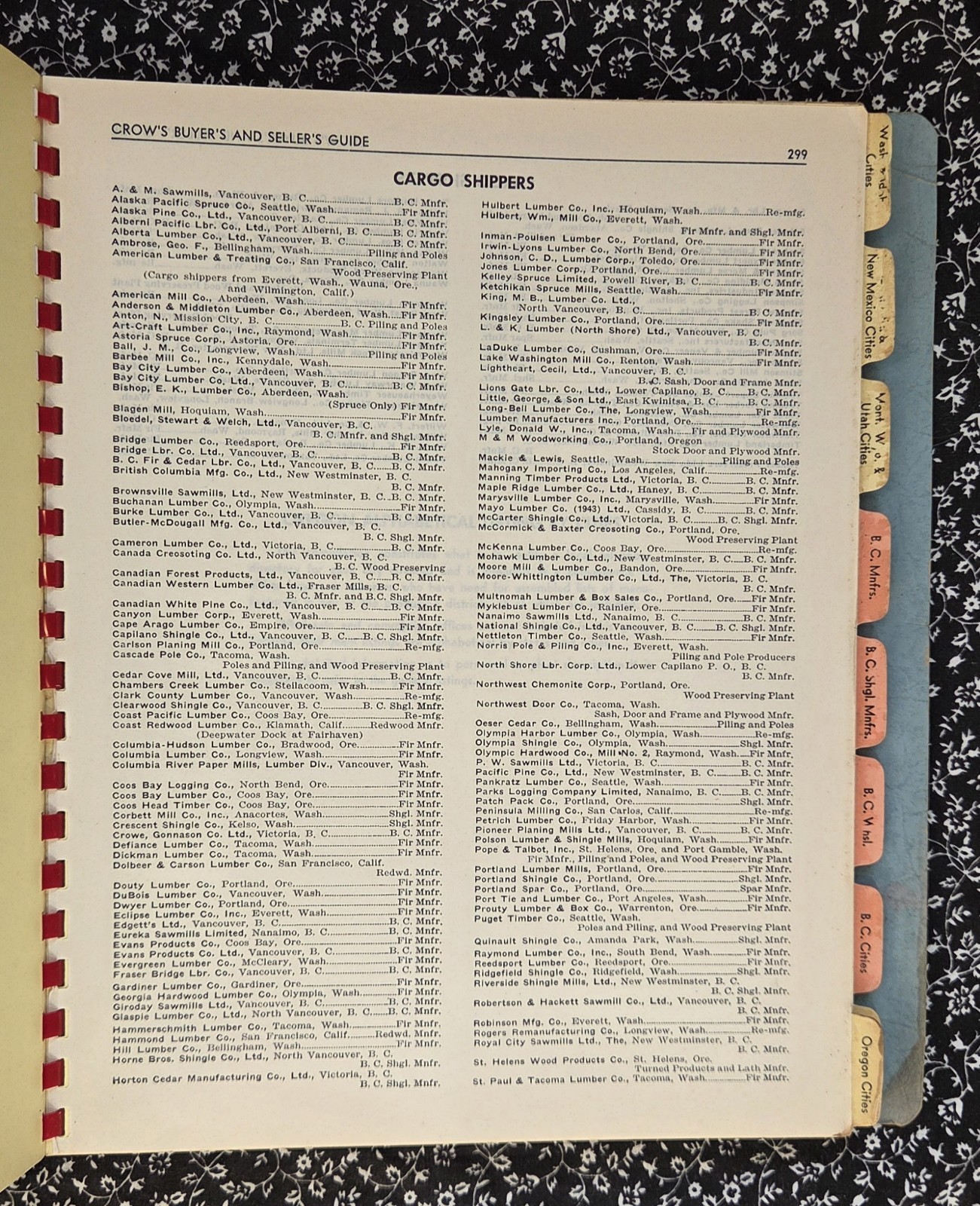 Crow’s Digest Buyer’s and Seller’s Guide, Western Lumber Industry, Portland 1948
