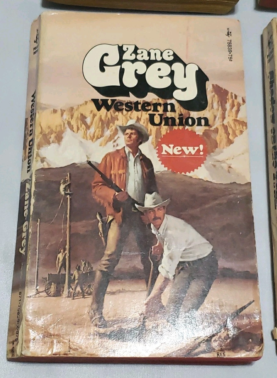 Book Lot Of 5 Vintage Zane Grey Western Novels