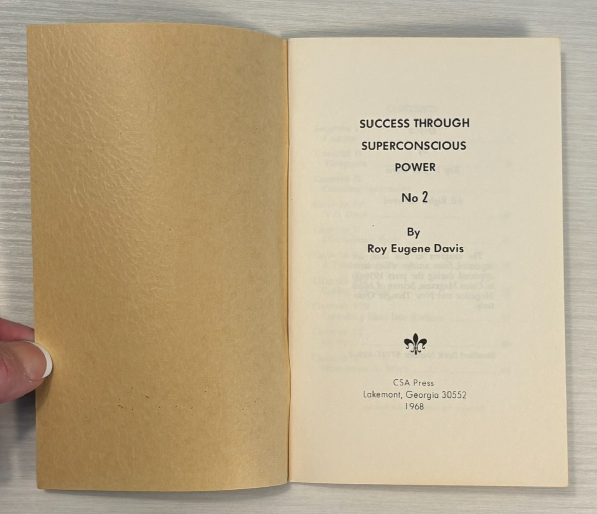 Success Through Superconscious Power 1 & 2 Roy Eugene Davis 1968 CSA Yogananda