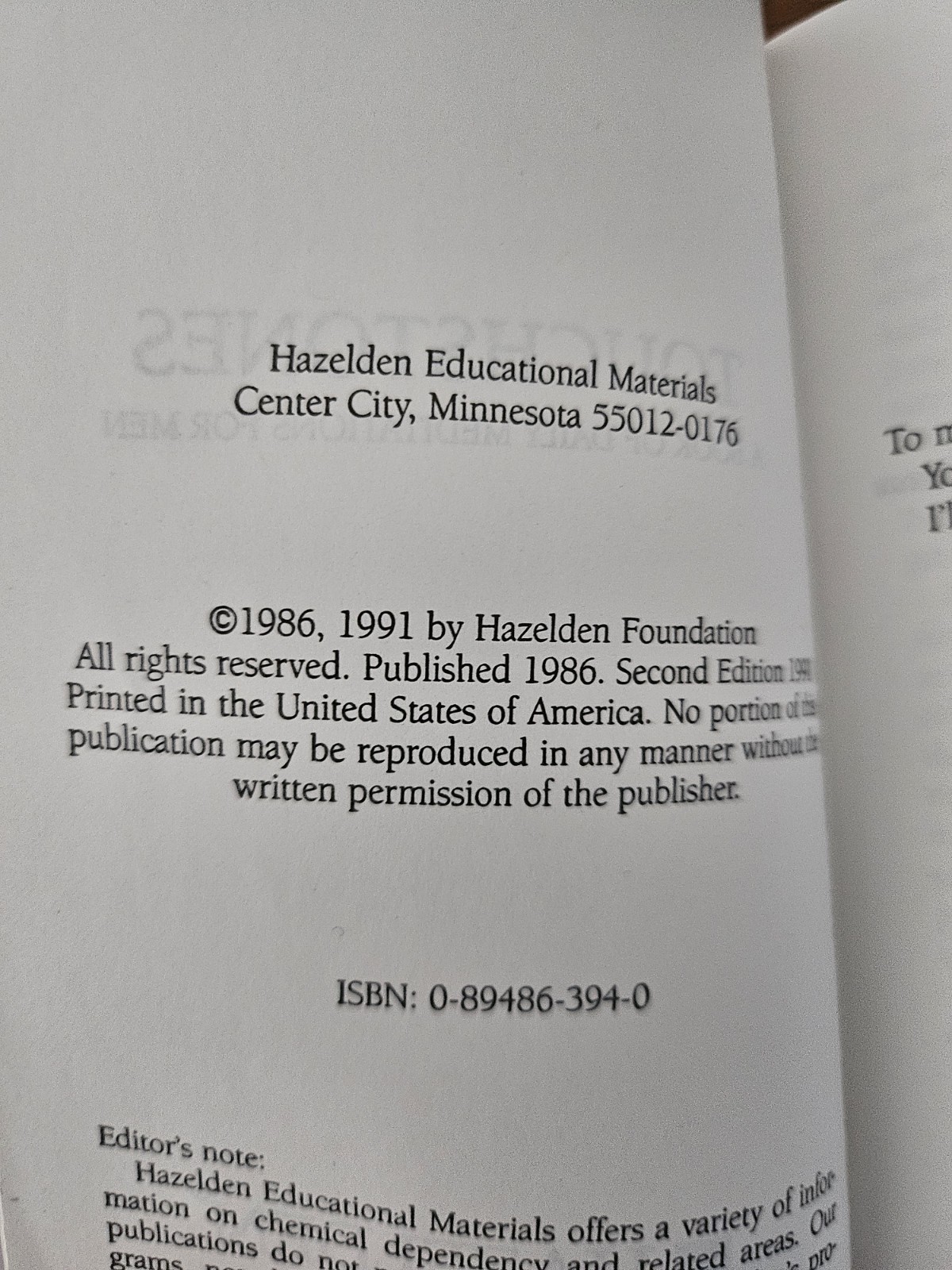 Lot Of Vintage Alcoholics Anonymous/Hazelden Books 1975 Twenty-Four Hours a Day