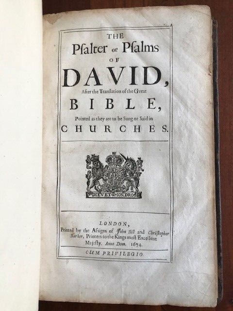 1674 Psalter or Psalms of David, LONDON, Gunpowder, Treason, Martyr King Charles
