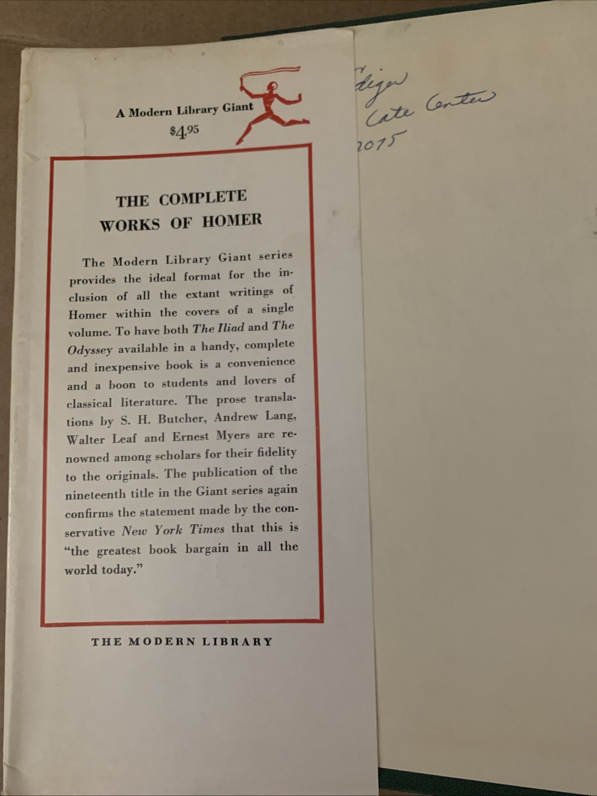 The Complete Works of Homer by Homer HC First Ed Very Good 1950
