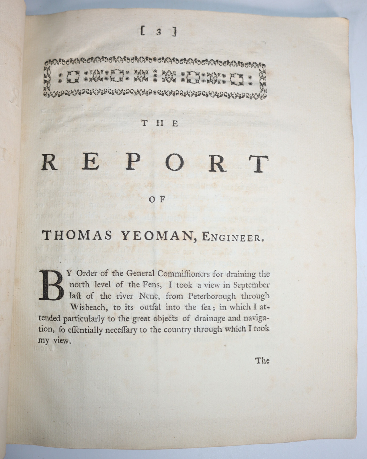 1769 Report of Thomas YEOMAN Engineer Drainage North Level Fens Wisbeach River