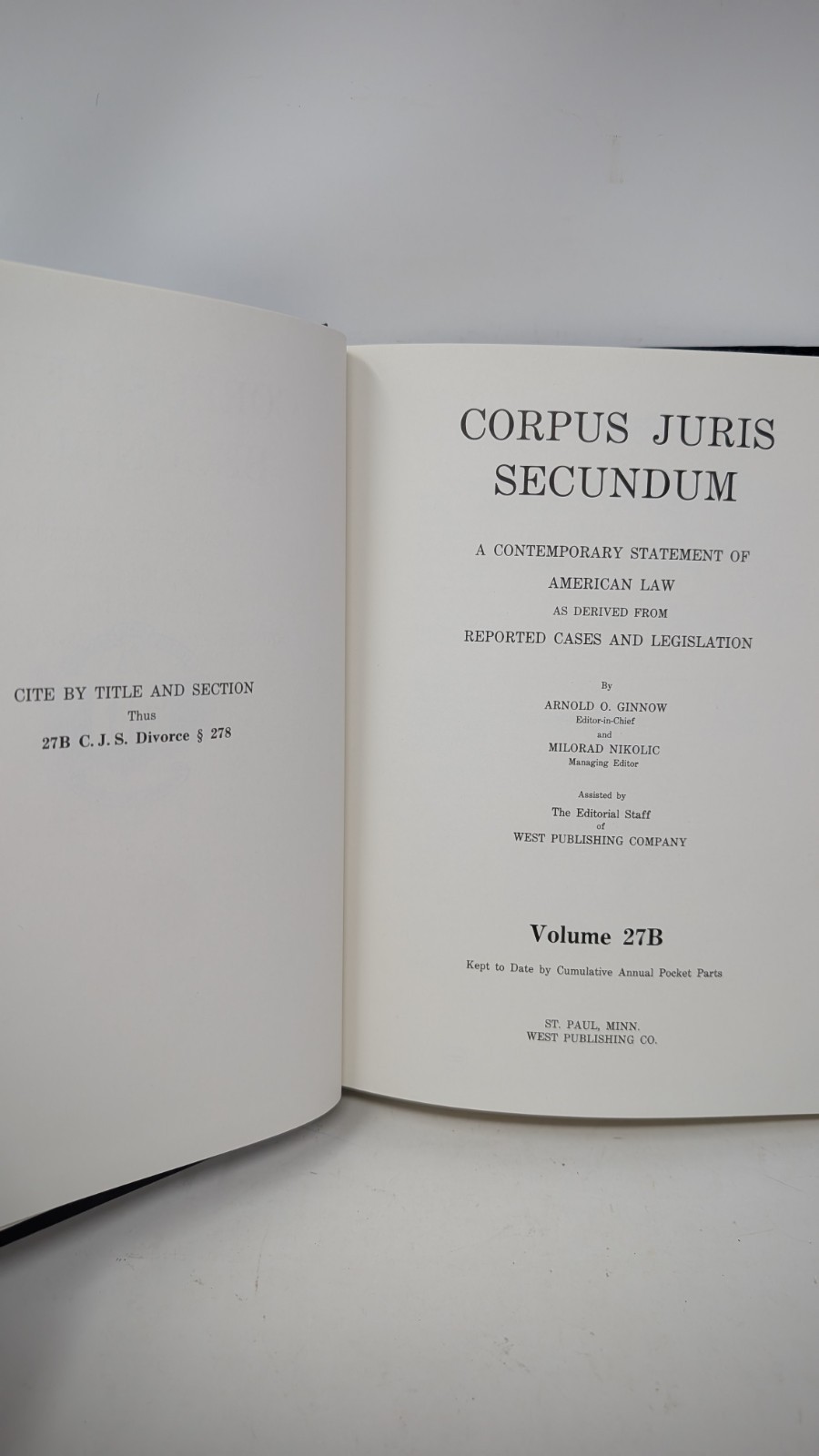 Corpus Juris Secundum Lot Vol 27 and 27A-C: Discover – Divisional, Divorce 1-End