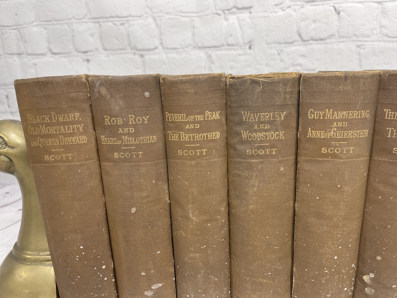 WAVERLEY NOVELS BY SIR WALTER SCOTT 10 VOLUME LOT ANTIQUE HARDCOVER 1800’s