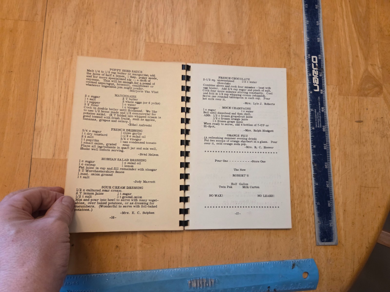 Miller Park Presbyterian Cook Book – 1959 Spiral Paperback