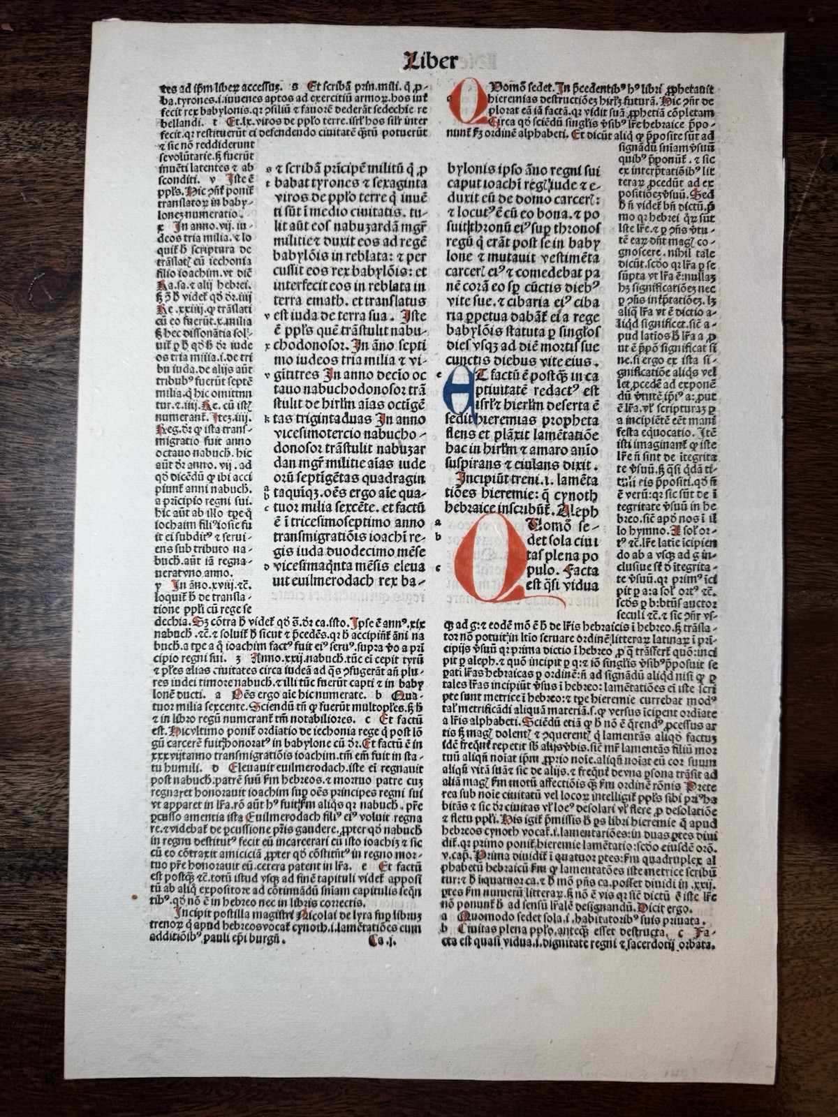 RARE 1493 Anton Koberger Latin Bible Leaf | Incunable | Jeremiah & Lamentations