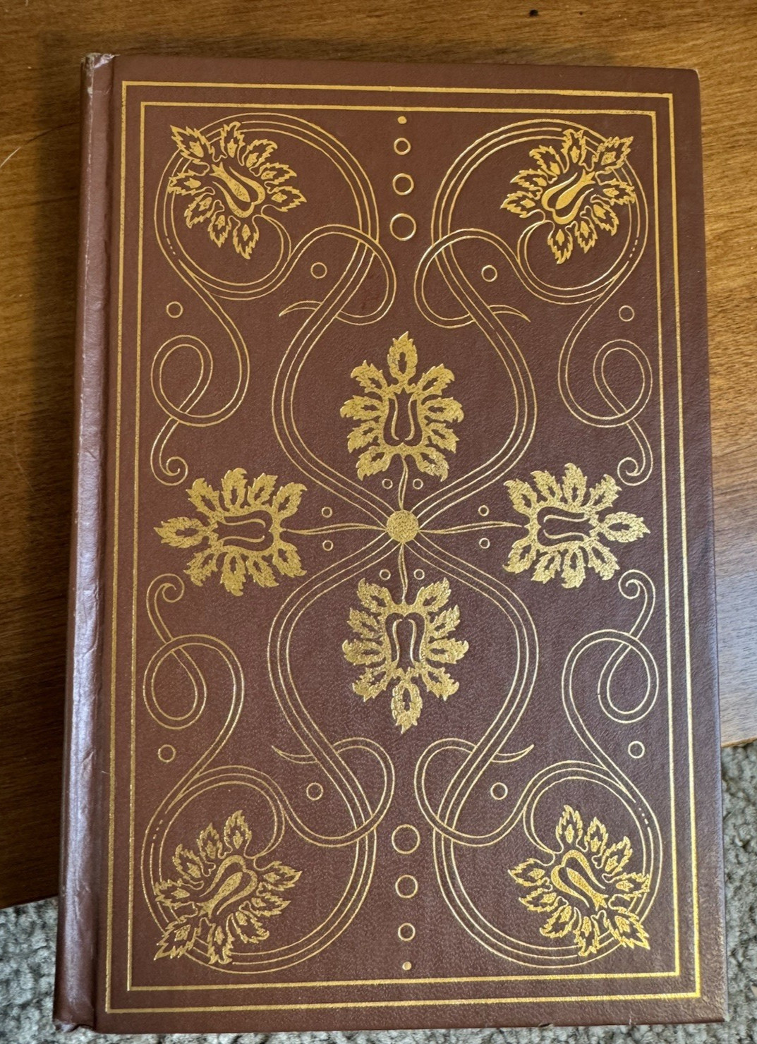 Vintage Decorative Set; Faux Leather Classics-Emerson,Flaubert,etc-5 Works-1900s