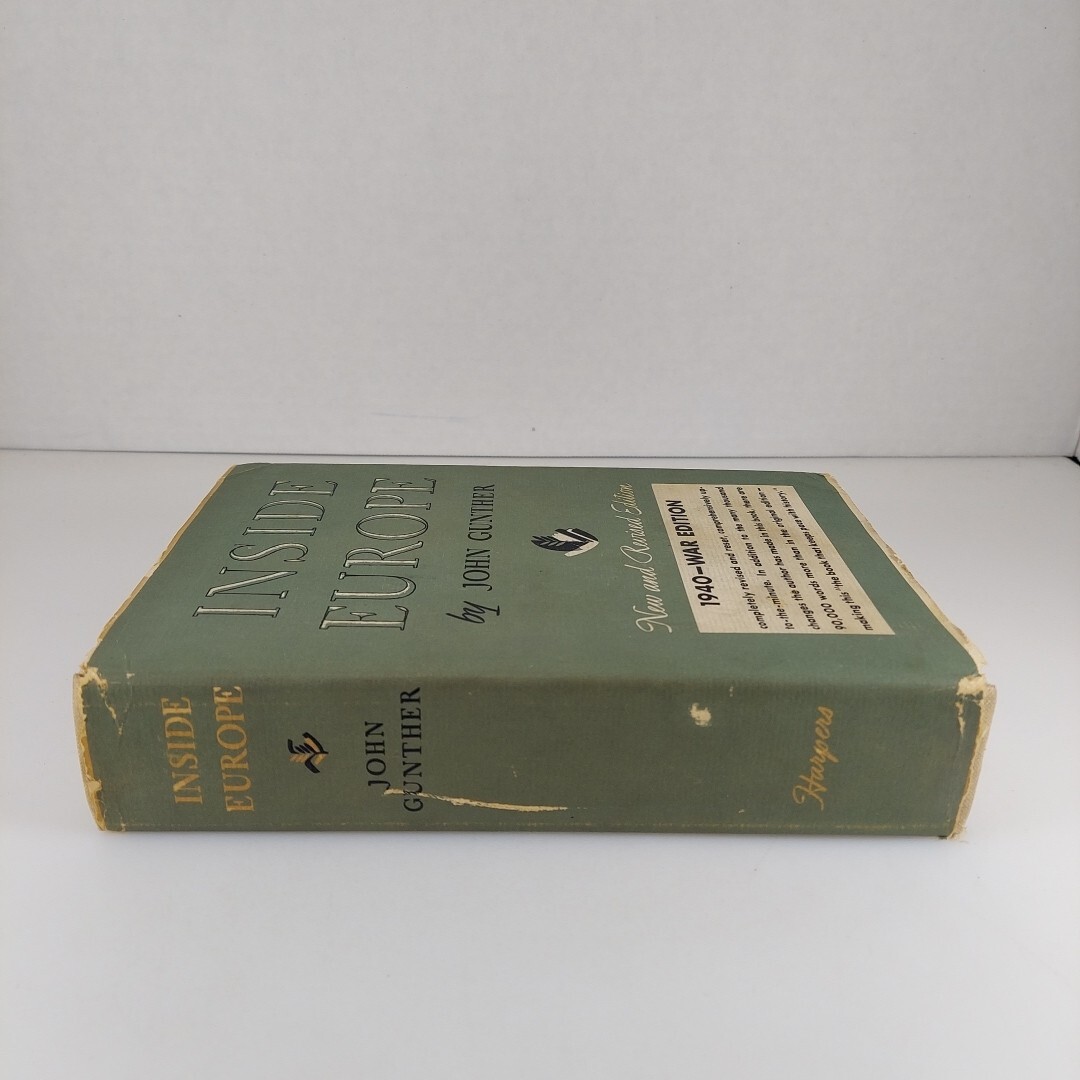 Inside Europe Again Completely Revised 1940 War Edition John Gunther HCDJ