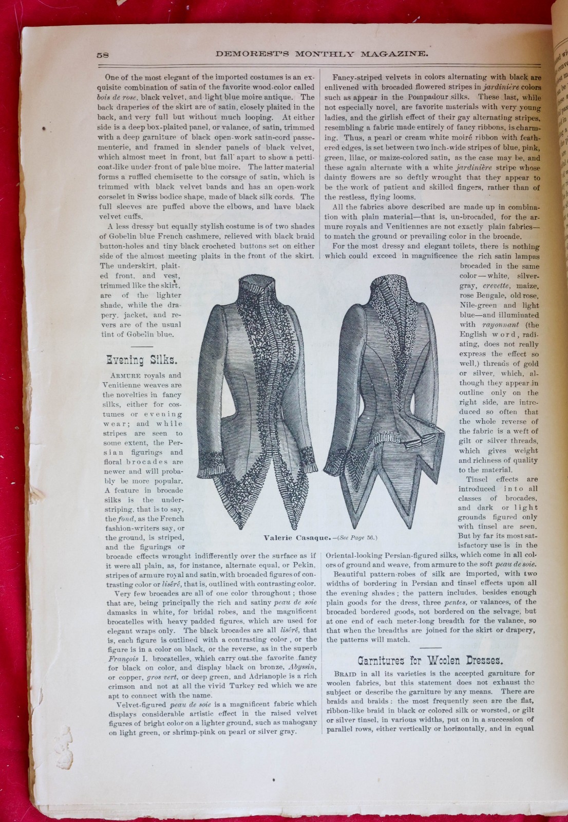 Antique 1888 Demorest’s Monthly Magazine Full Year 12 Issues Fashion Engravings