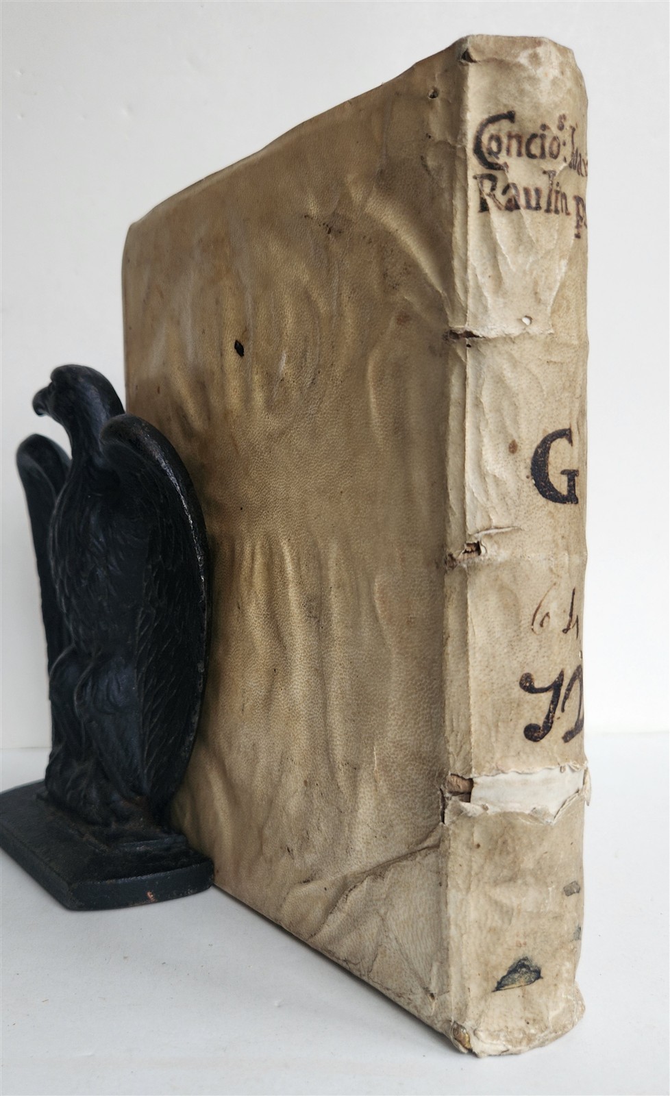 1576 SERMONUM de SANTIS by Johannes Raulin antique VELLUM BINDING