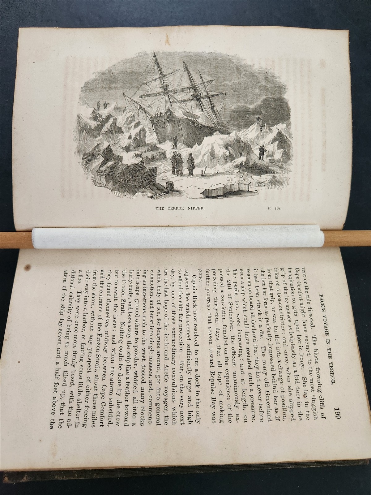 1858 antique ARCTIC ADVENTURE by SEA LAND w FOLDOUT north pole MAP 480pg BOOK