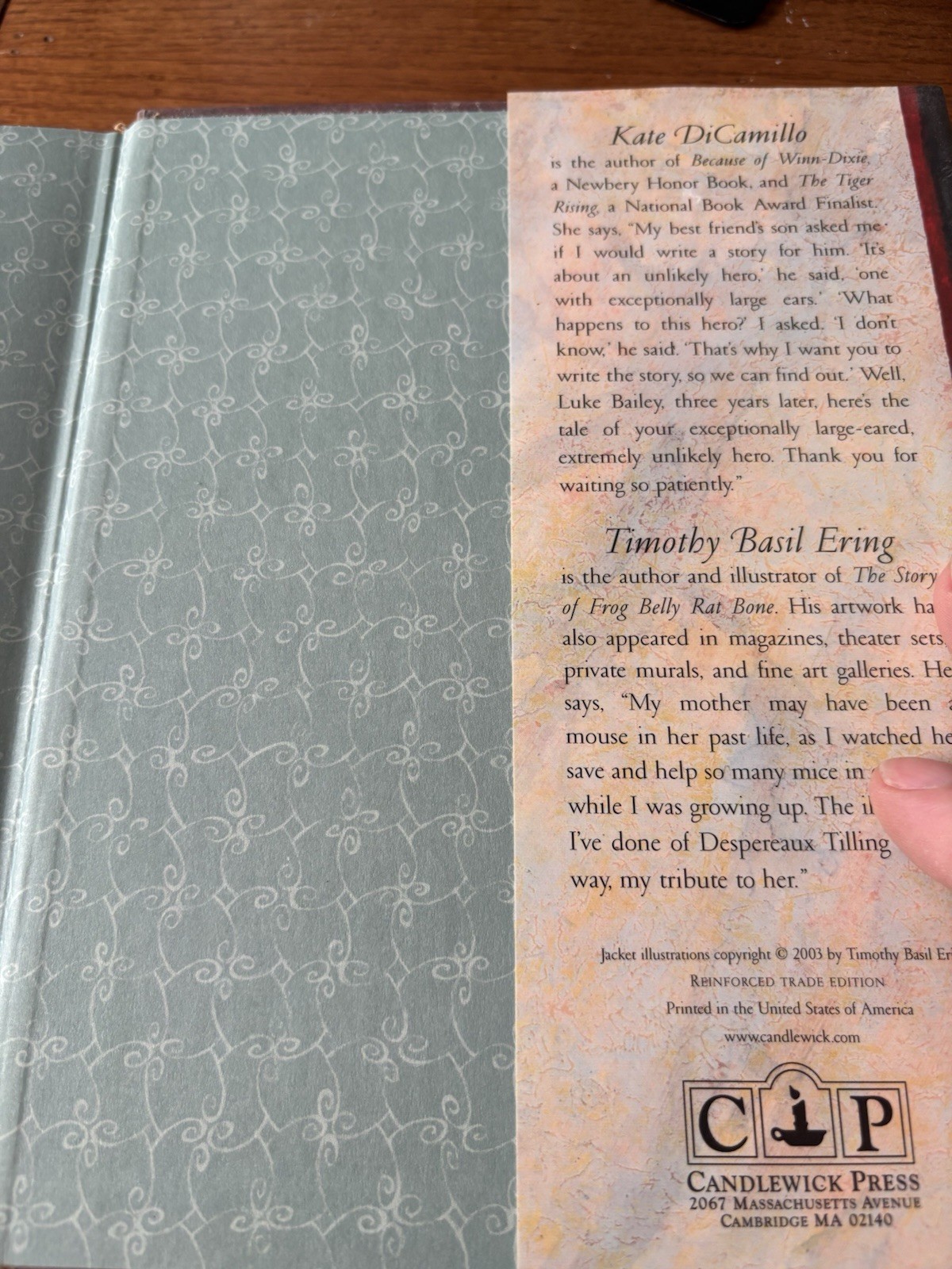RARE SIGNED!! Tale of Despereaux by Kate DiCamillo. VG+/VG+. 1st/1st!