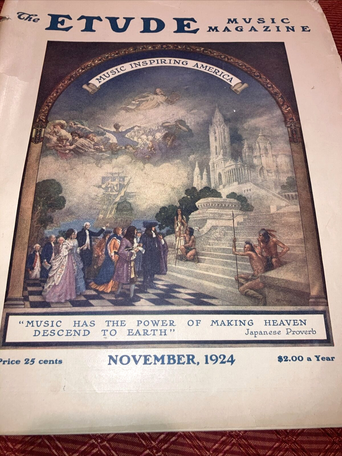 the Etude Music magazine November 1924 “music inspiring America”