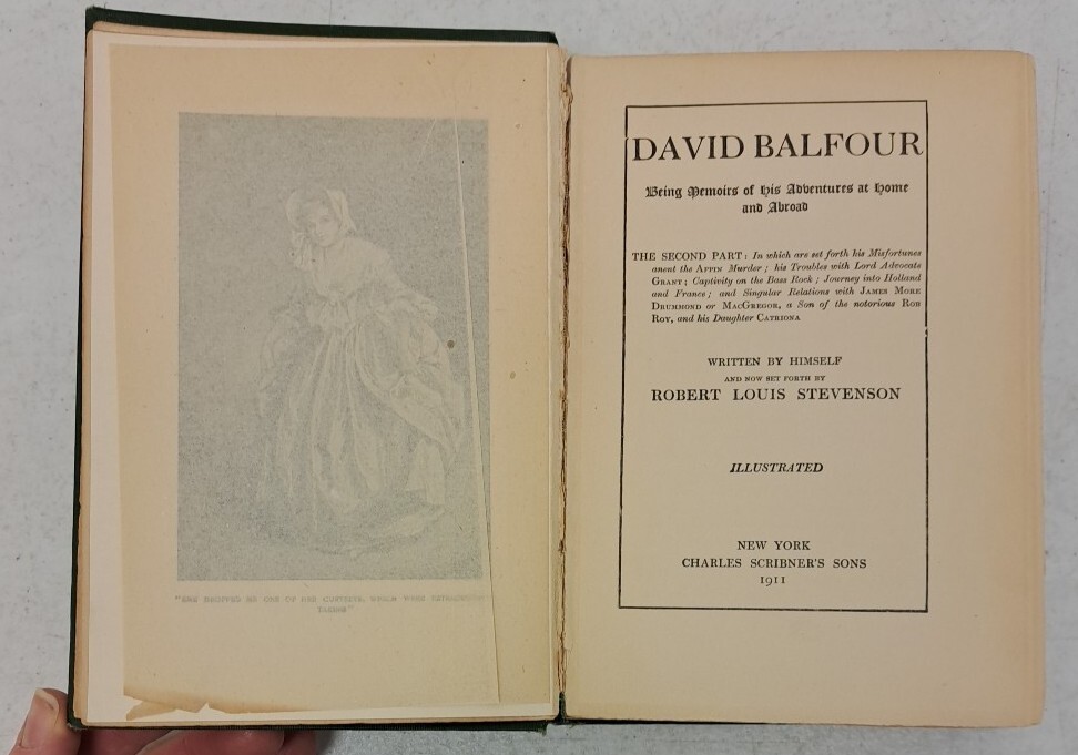 Antique 1911 Scribner Printing, David Balfour by Robert Louis Stevenson #2.5.33