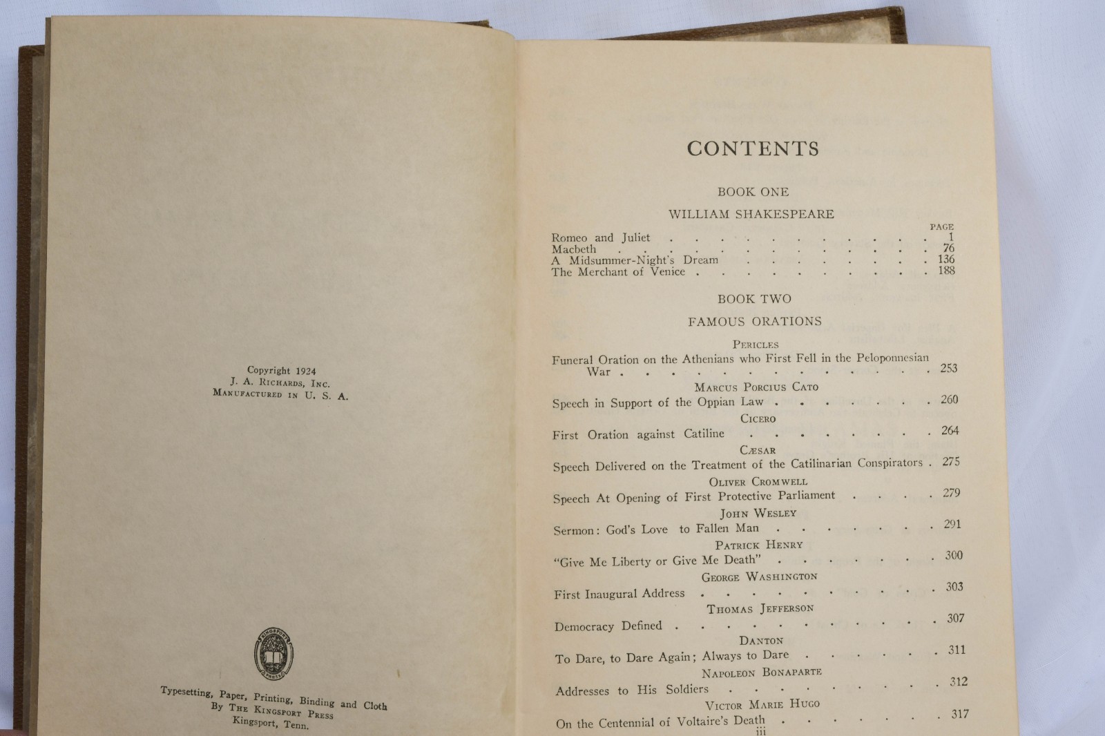 Antique 1924 – 15 Outline of Knowledge books edited by J.A Richards, New York