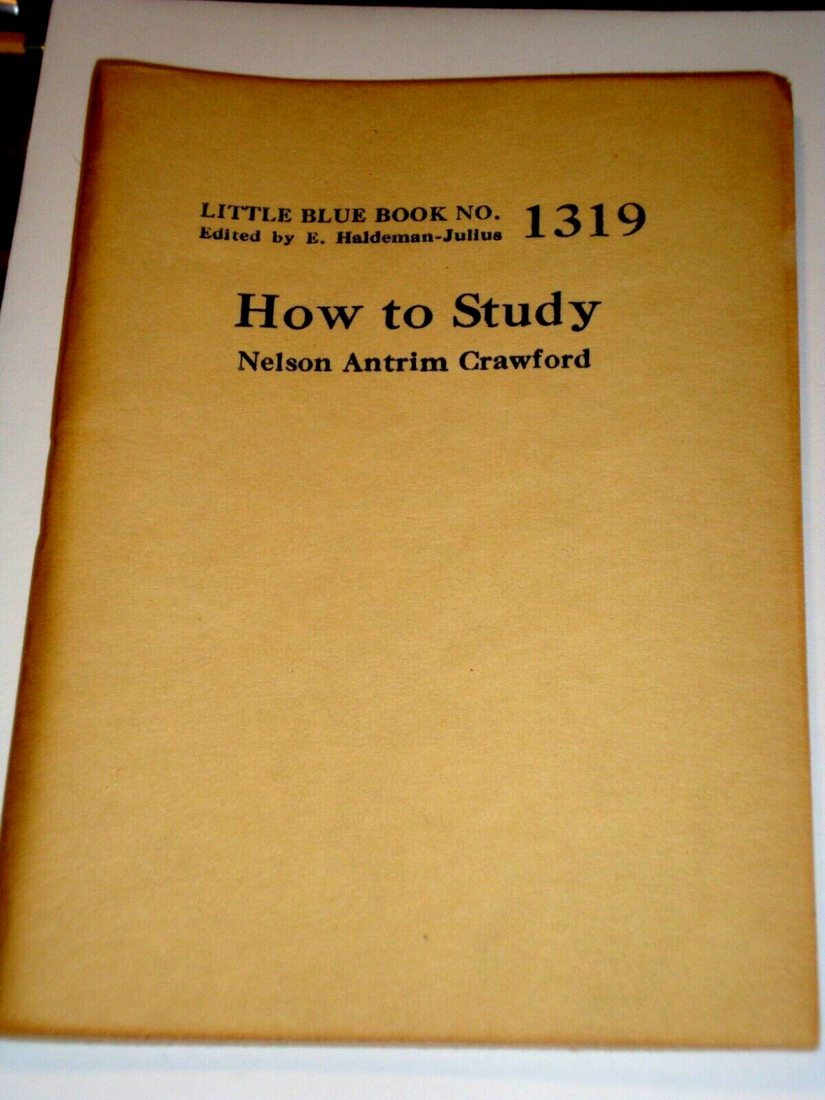 Little Blue Book 1319, HOW TO STUDY, print circa 1927