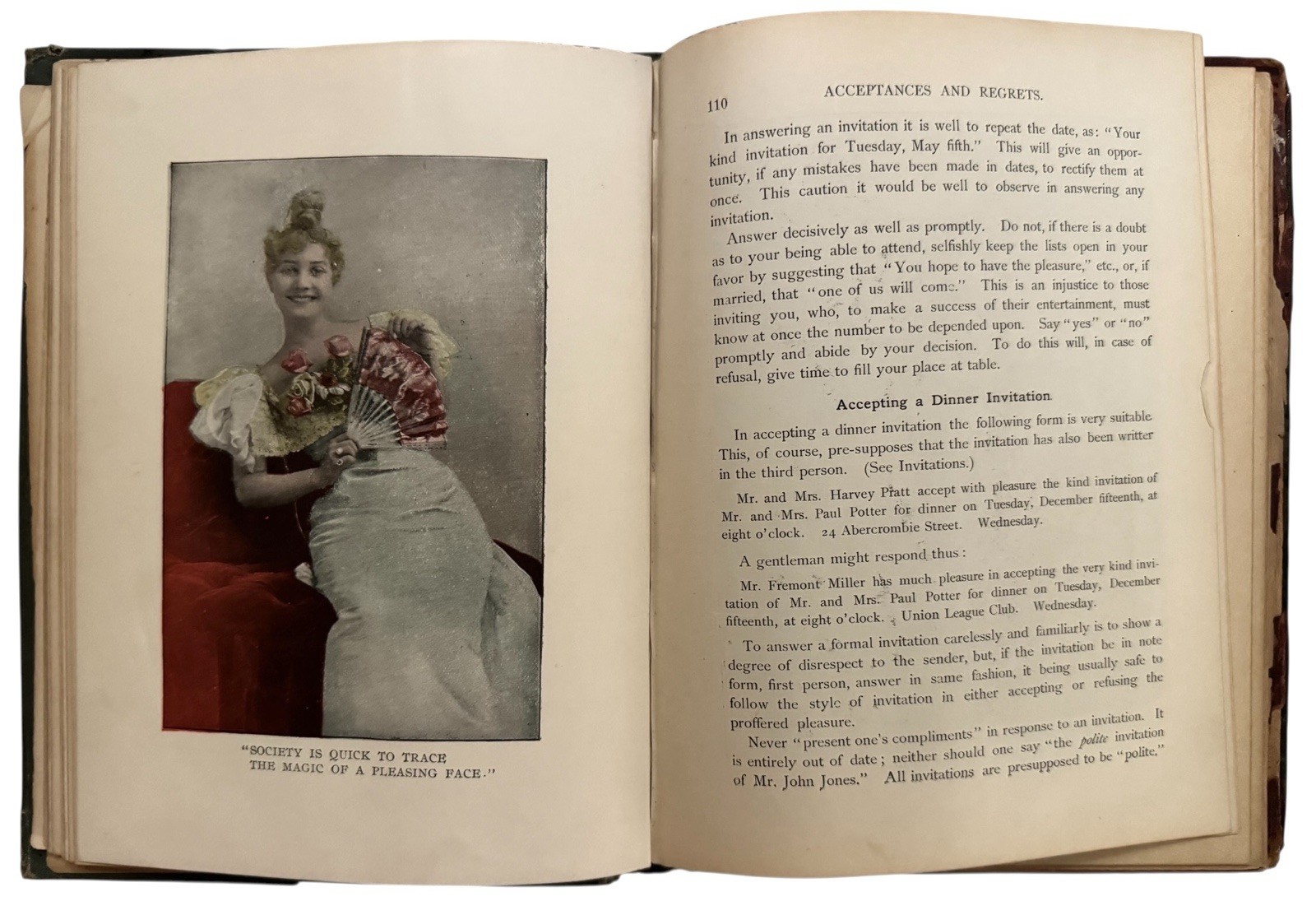Social Etiquette Manners Customs of Polite Society Maude C Cooke 1896 Distressed