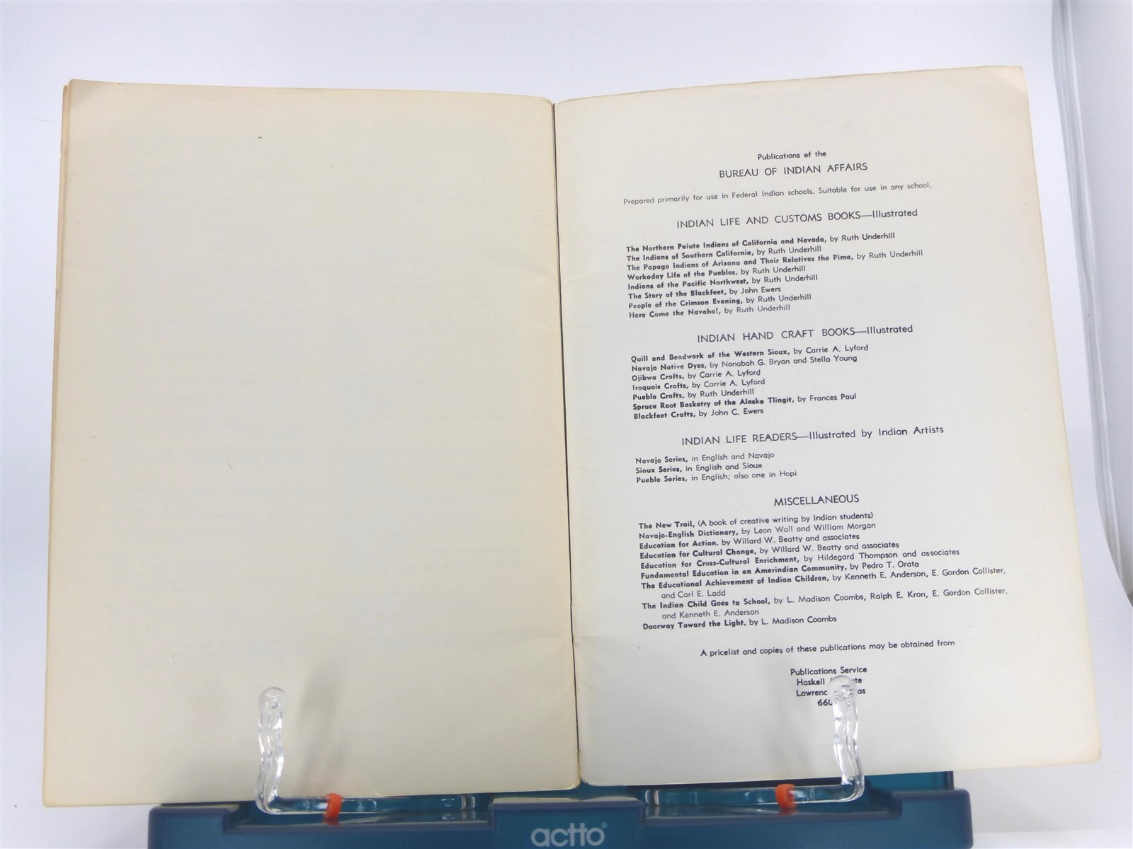 Two Books: Story of the Blackfeet & Blackfeet Crafts by John C. Ewers Paperbacks