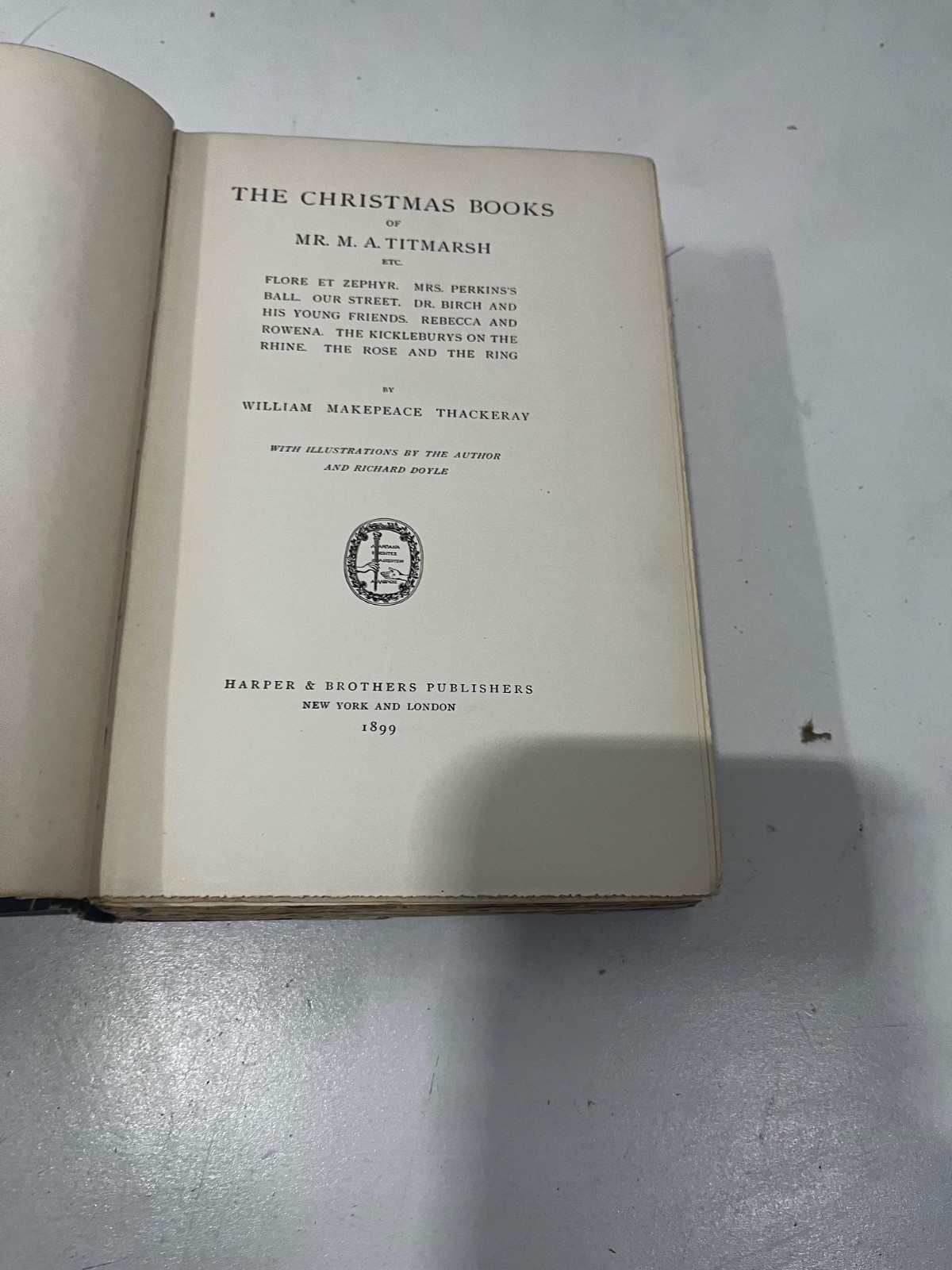 William Makepeace Thackeray 8 HRDCVR Book Lot HARPER BROS 1898 CHRISTMAS BOOKS