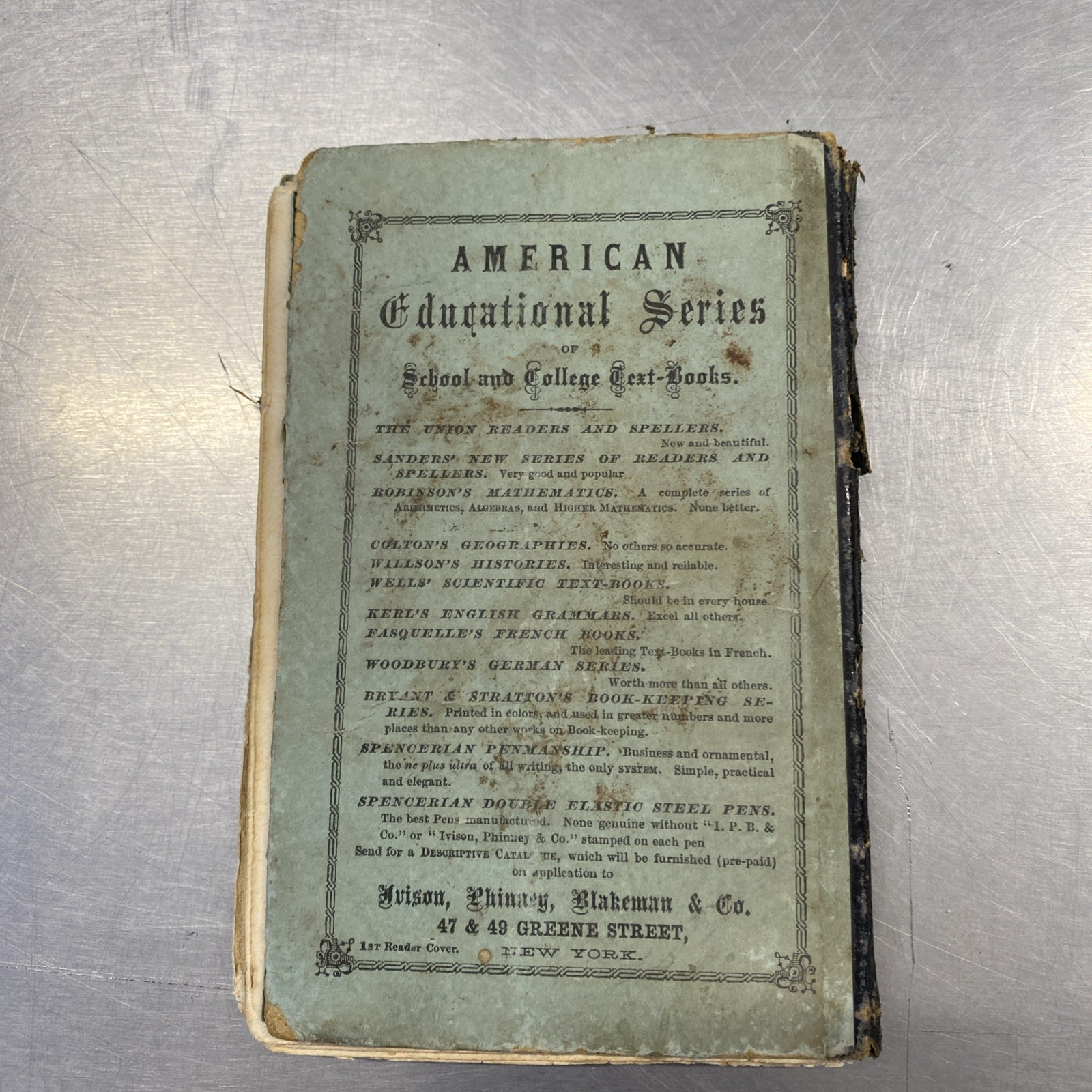 Book 1868 Kerl’s First Lessons in English Grammar. hc 168p. 4.5″ x 6.5″