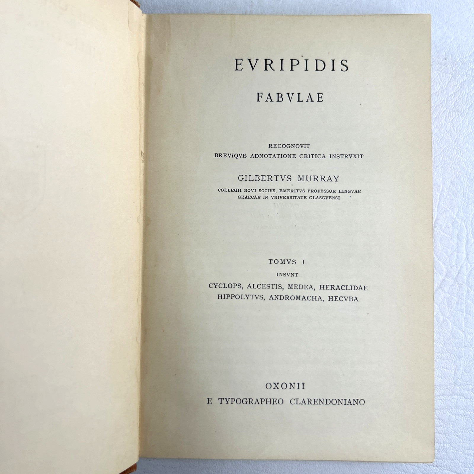 Euripides Fabulae Vol 1 2 3 Gilbert Murray Oxford Classical Texts Greek 1911