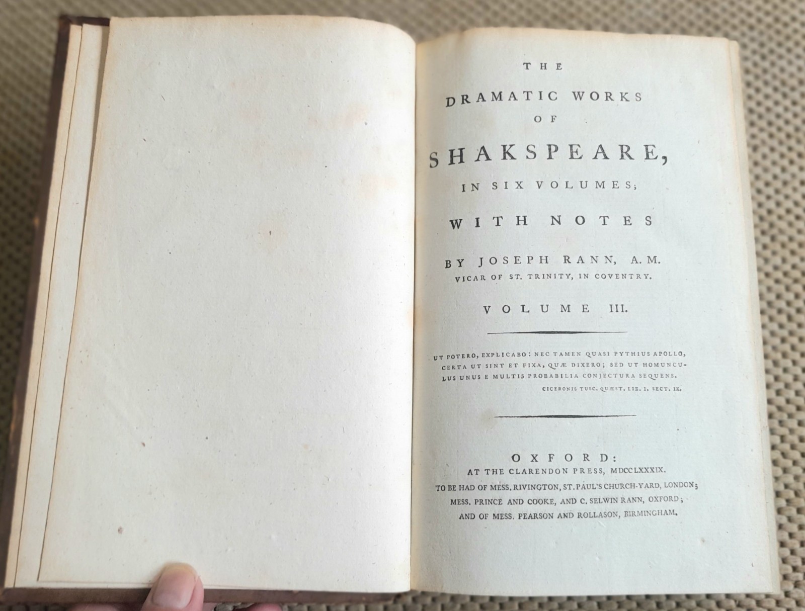 1700s THE WORKS OF WILLIAM SHAKESPEARE, FINE BINDINGS, GOOD CONDITION