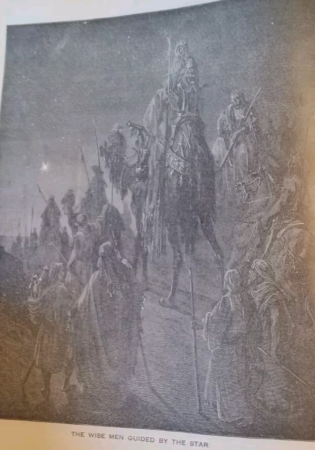 ATQ Huge Holy Bible Embossed Leather Family c.1880 Beautiful Victorian Illust