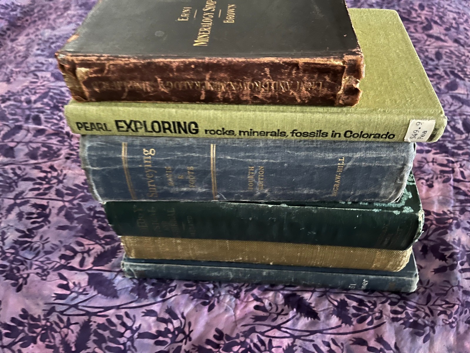lot of 6 Antique textbooks Geology, Mineralology, Surveying 1901-1969