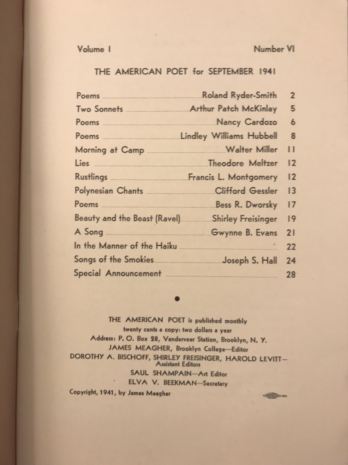 The American Poet – Full Run, magazine, 36 issues, 1941-1943, Sarton, Maurois