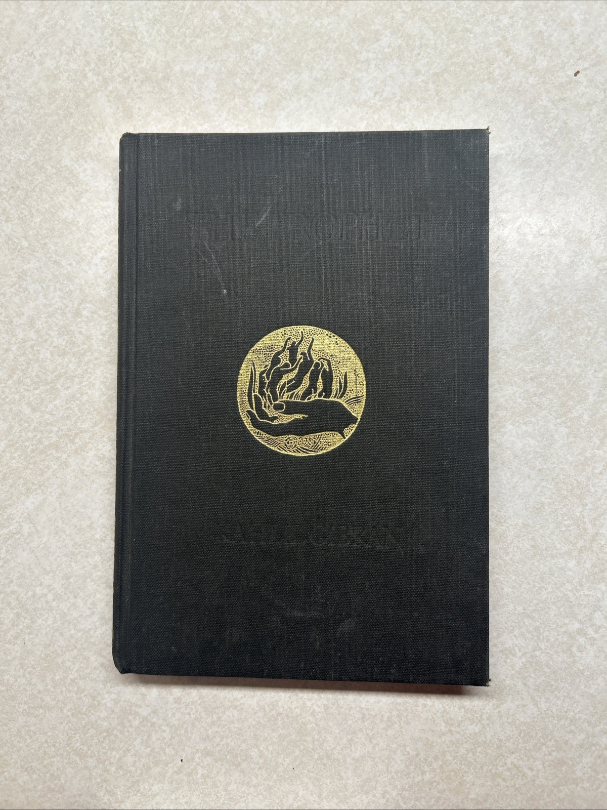 The Prophet by Kahlil Gibran Hardcover 1968 Black Gold Inscribed 82nd Printing