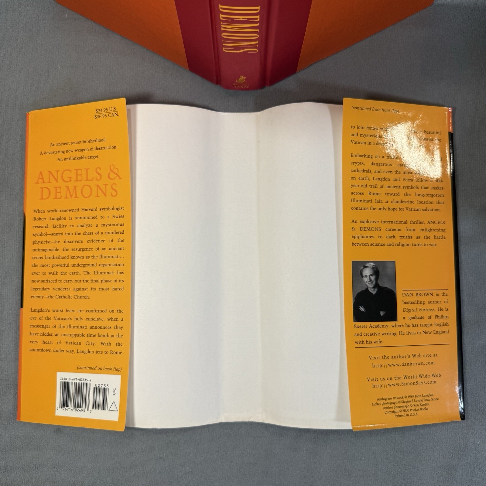 Angels & Demons by Dan Brown, First Edition 1st Printing, 2000, Pocket Books