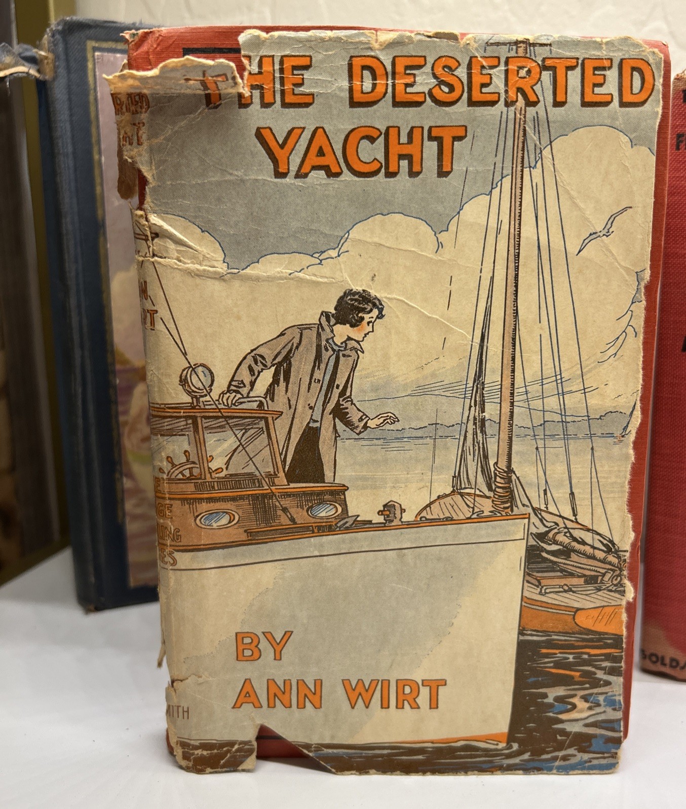 4 Antique + Vintage Hardback Books Nautical Sailing Juvenile Fiction Adventure