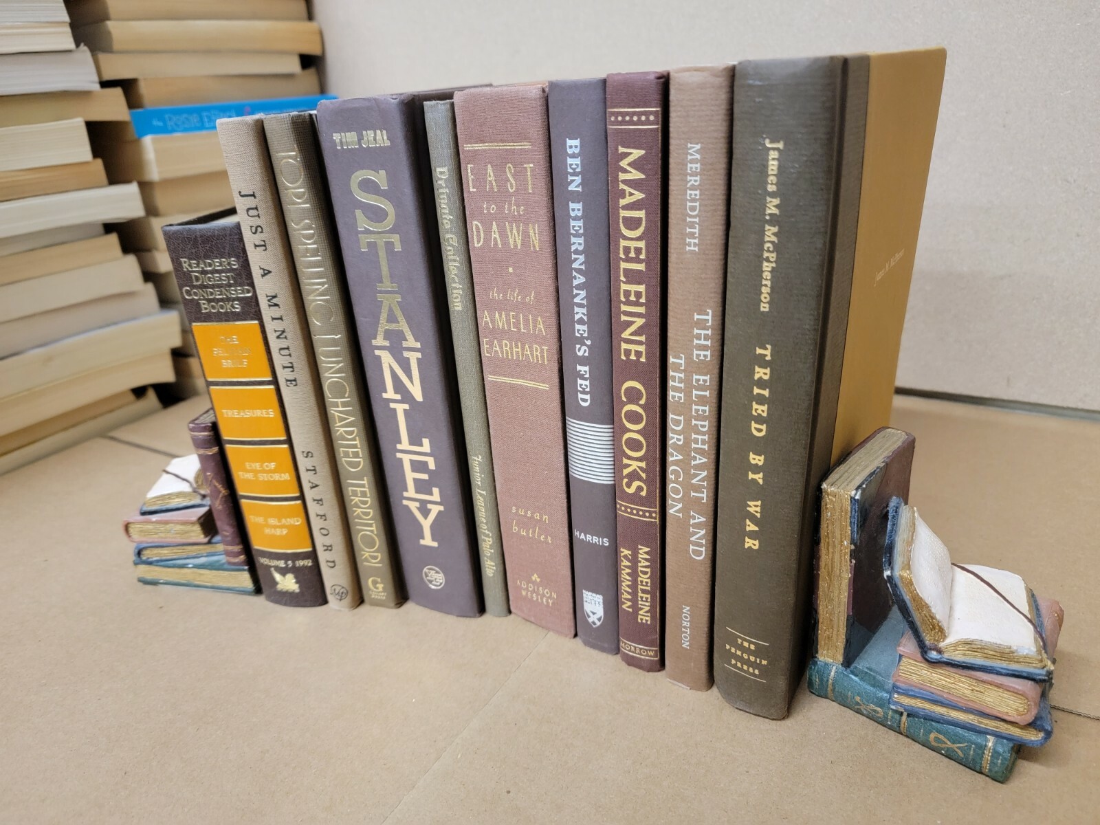 Lot of 6 Hardcover BROWN Shades Mix Books for Staging Prop Decor Modern Design