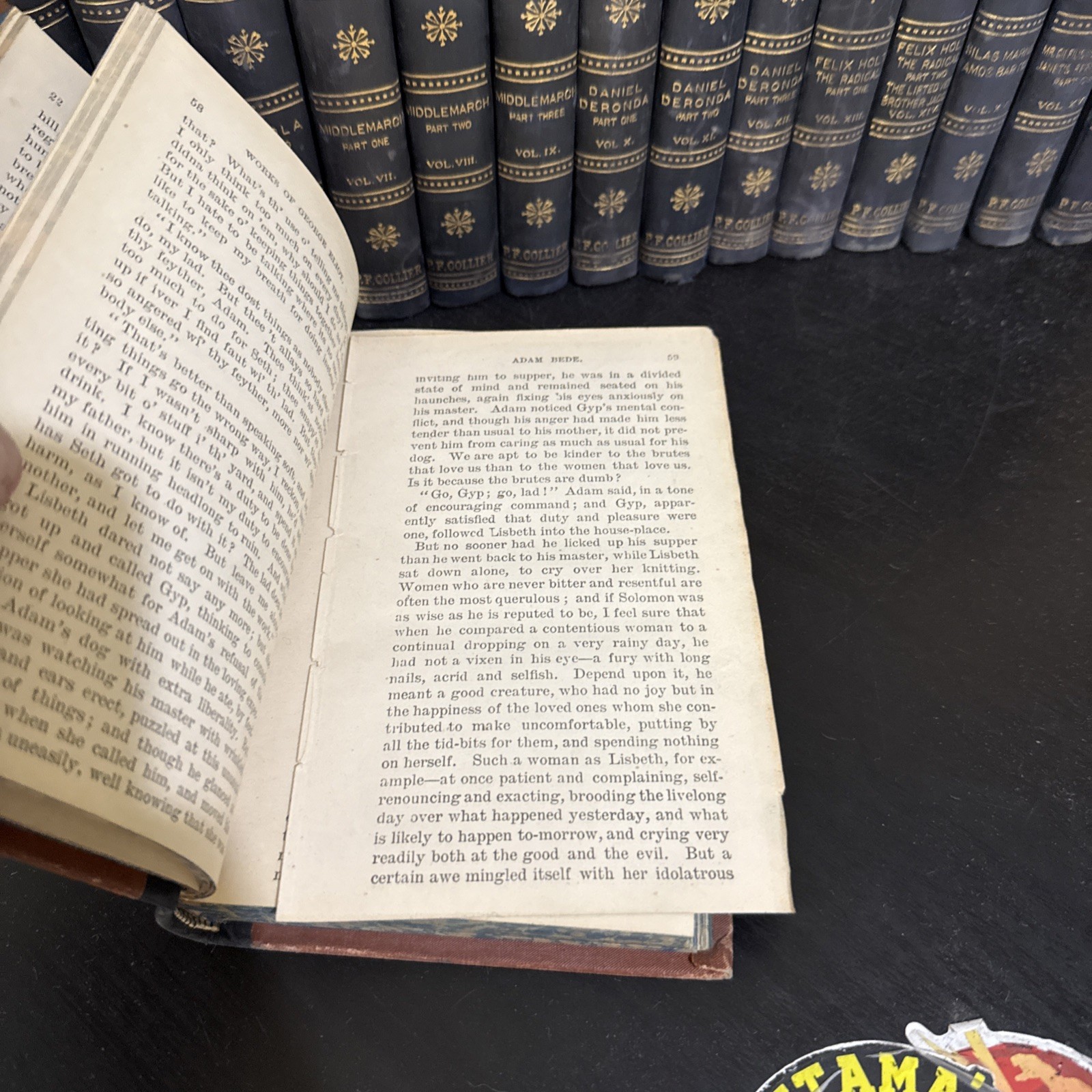 WORKS of GEORGE ELIOT c. 1900 Complete 18 Volume Set P.F. Collier HC Leather