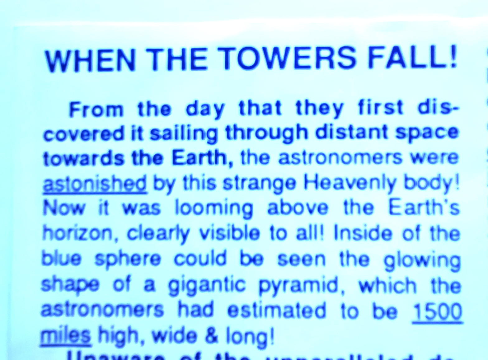 Moses David Children of God/ Family of Love When The Towers Fall! Poster 1985 EX